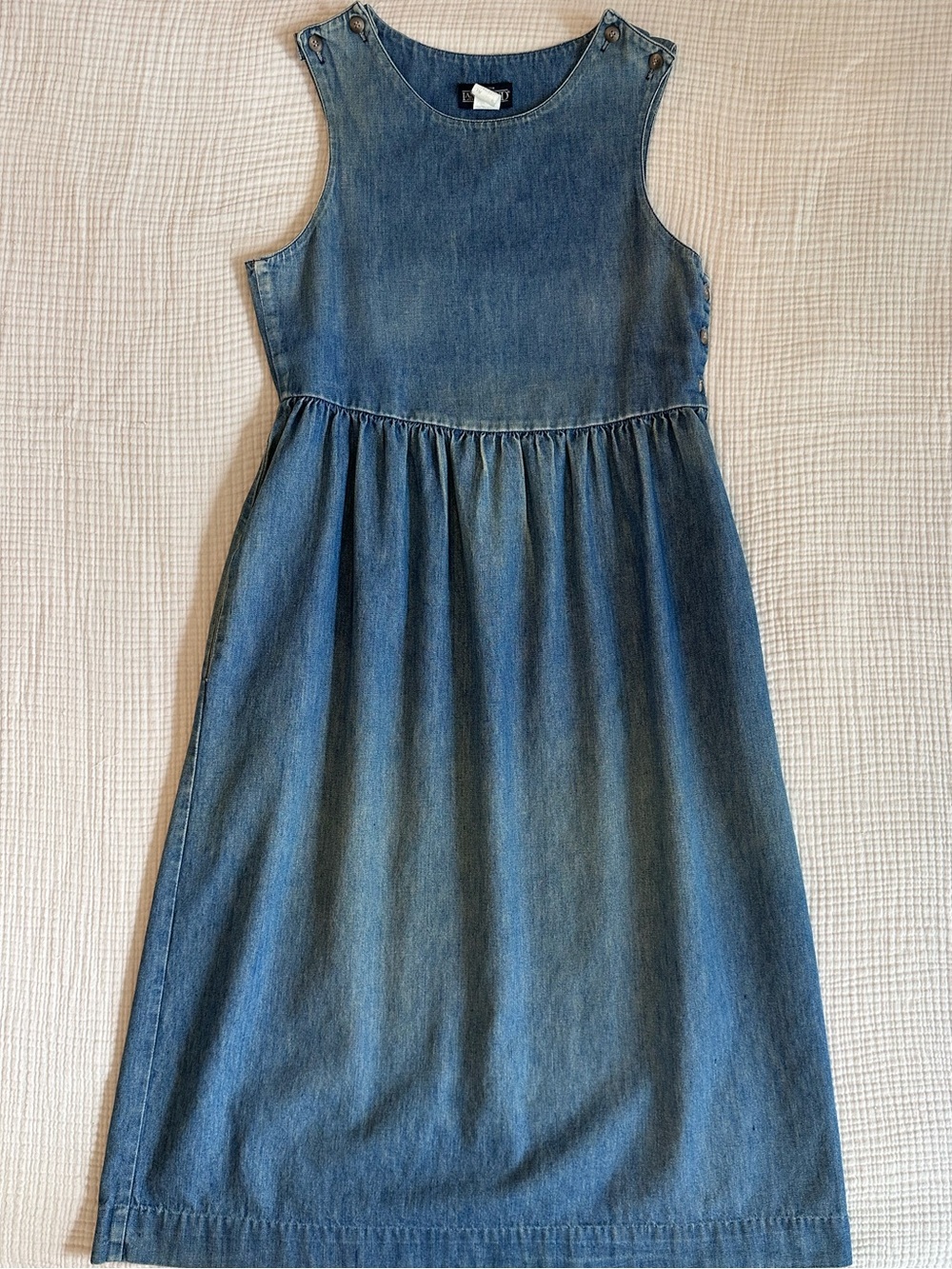 Lands' End Denim Midi Dress in Blue